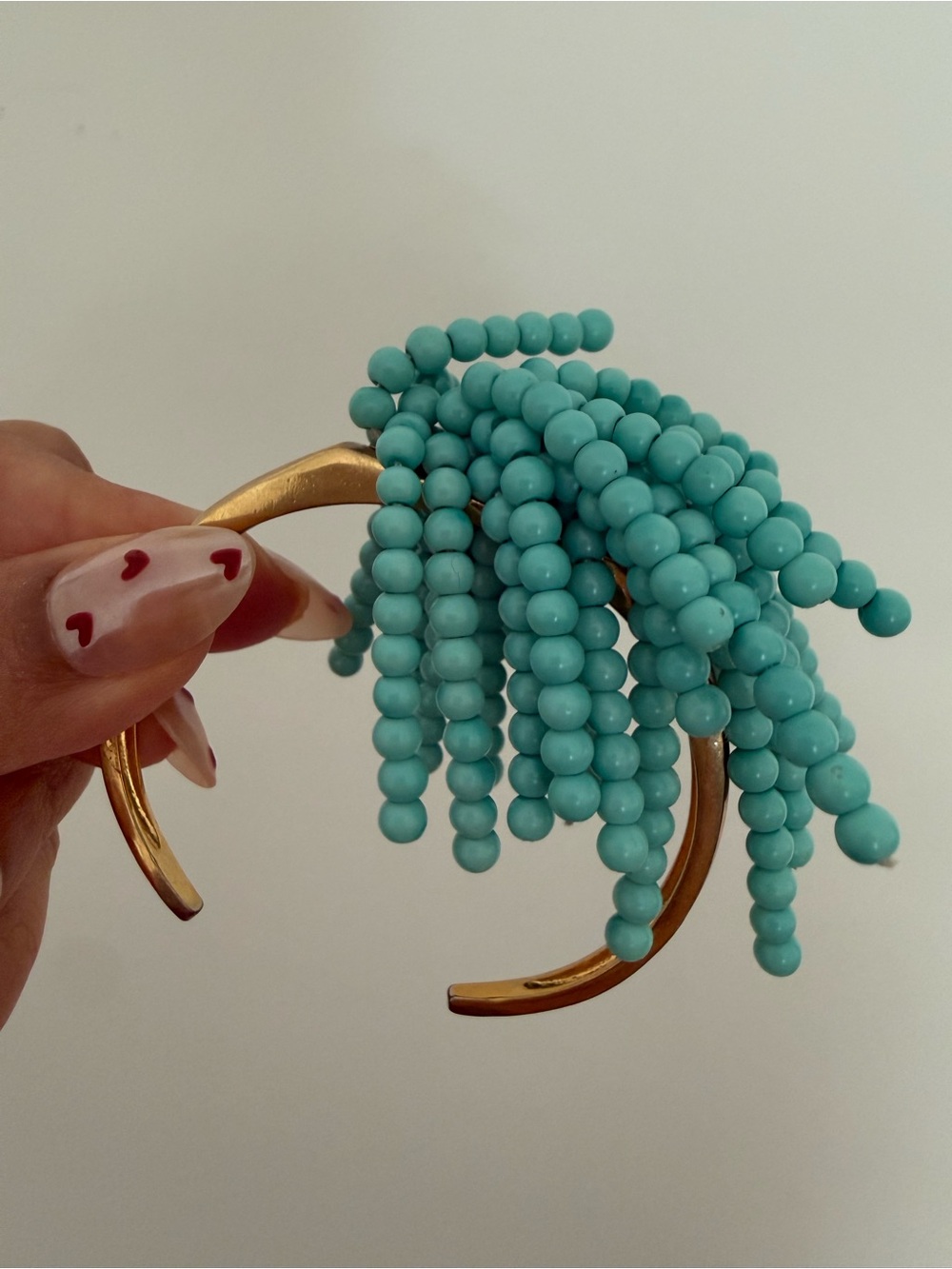 Anthropologie Turquoise Beaded Statement Cuff Bracelet - Picture 3 of 3
